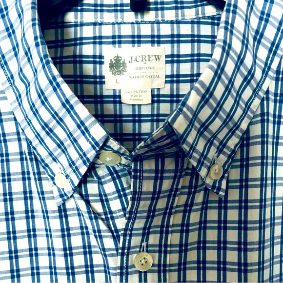 J. Crew Other - J. Crew Tailored Fit Long Sleeve Blue and White Shirt, Size Large